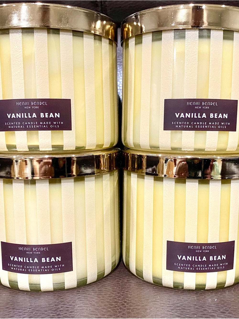 Henri Bendel Vanilla Bean 14.5oz. 3 Wick Candles x 4